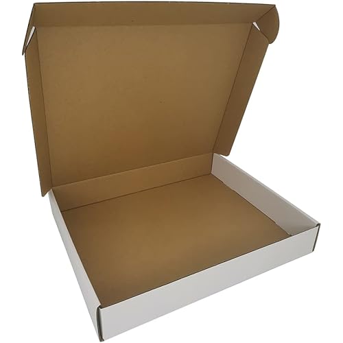 50 Pack 13x11x2'' Small Shipping Boxes, Corrugated Cardboard Mailers for Business, White (CM13112)