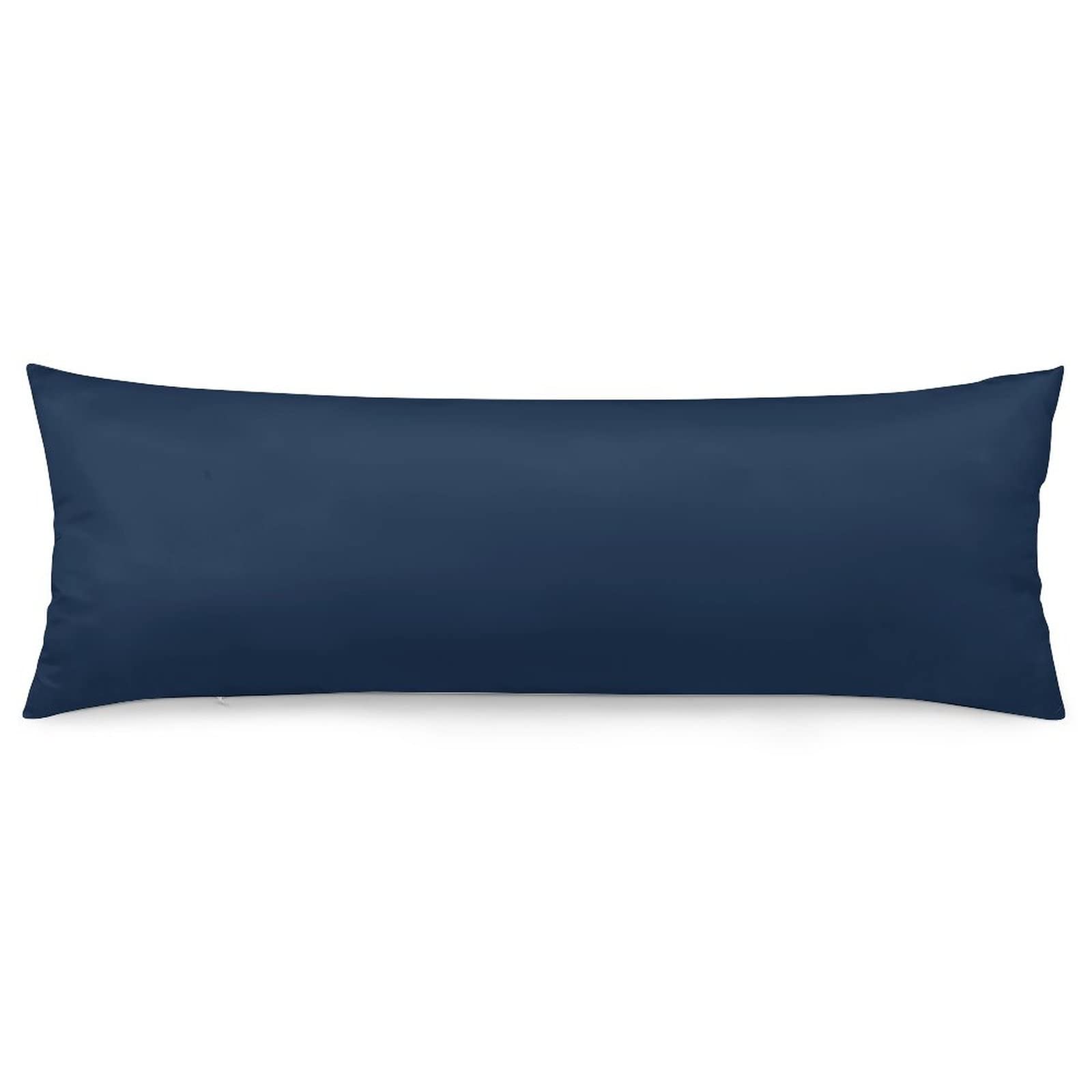 Decorative Body Pillow Covers,Dark Blue Solid Color Long Body Pillow Pillowcase with Zipper 20x54 Twin Sides,Rectangle Body Pillow Case for Home Bedding Decoration
