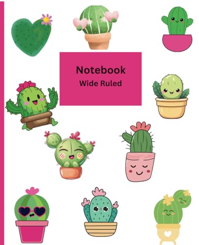 Carnet de notes Happy Cactus broché de 120 pages lignées format A5