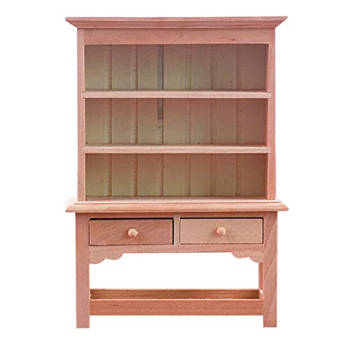 ADOCARN Bibliothèque Micro Maison Mini Armoire de Rangement Ornement Étagère Prop Miniature Meubles Étagère pour Maison de Poupée Affichage Paysage Étagères Enfants Artisanat en Bois