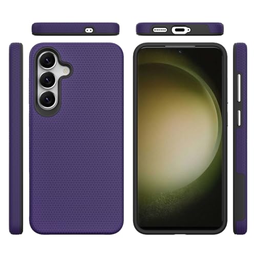 Image of NOXO Ultra-Hybrid Triangle Back Case Cover for Samsung Galaxy S25 Fe, | Shockproof Design | Camera Protection | Soft TPU & Rugged PC | Bumper Case Cover for Samsung S25 Fe, (Deep Purple)