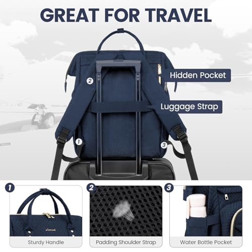 Image of LOVEVOOK Laptop Backpack for Women,15.6 Inch Professional Womens Travel Backpack Purse Computer Laptop Bag Nurse Teacher Backpack,Waterproof College Work Bags Carry on Back Pack with USB Port