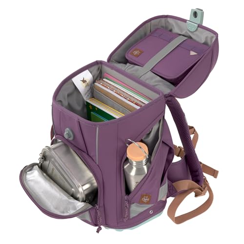 LÄSSIG 7-teiliges Schulranzen Set Kinder/School Set Boxy Unique purple