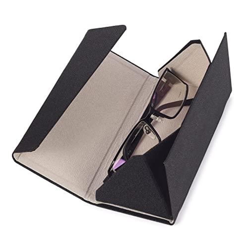 Image of VIVID Vision Unisex Adult Eyewear Specs Case Cover | Screw Driver | Free Cloth | Eye Glasses | Chashma Dibbi | Spectacle Box | Magnetic |IC-506 | Foldable | Cases | 3 IN 1 | Black