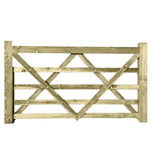 Ruby Timber Diamond Braced 5 Bar Field Farm Gate - Choose Size - Larch (7FT)