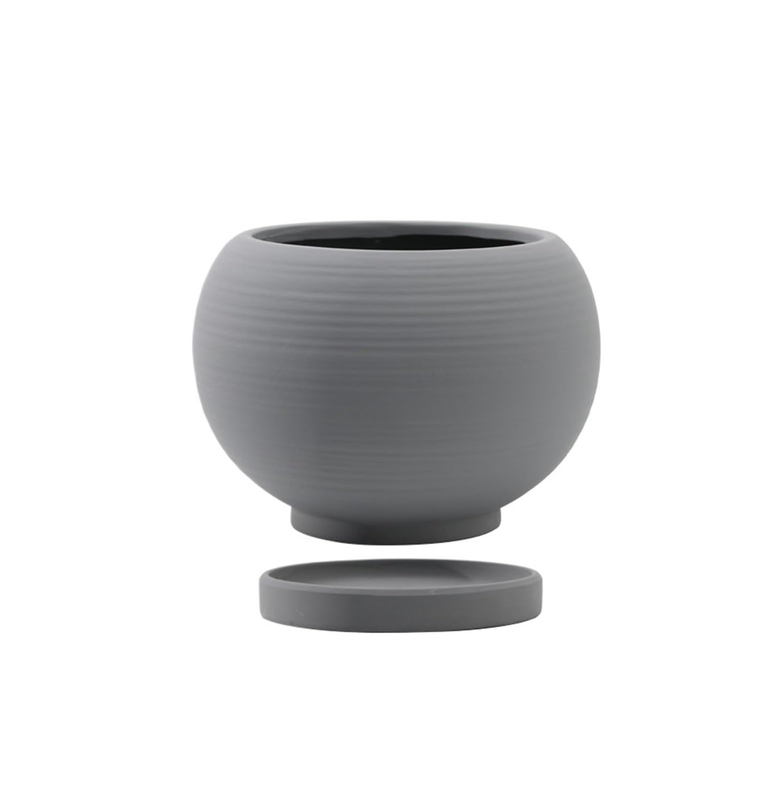 Lkvent Round Ceramic Plant Pot with Drainage Hole and Tray plant pots