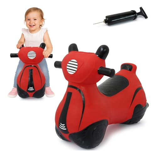 JAMARA 460572 Hüpfroller HoppyDoo - Spielzeug für Kinder, Hüpfspielzeug Baby Indoor/Outdoor, Geschenk für Kids, Gartenspielzeug, Pflegeleicht, Aufblasbar, BPA frei, mit Pumpe