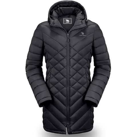 CAMELSPORTS Women's Ski Jacket Winter Snow Coat Warm Mountain Waterproof Female Jacket Parka with Hooded X-Large black Cover