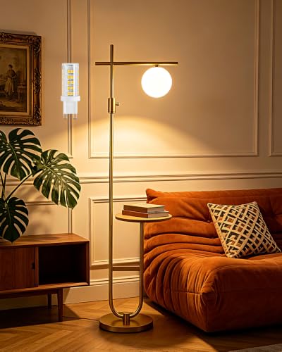 Image of Dimmable Floor Lamp with Shelves, 66IN Gold Modern Standing Lamp