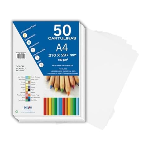 Dohe – Pack of 50 Pieces of Card, A4 White Cover