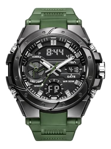 Image of V2A Styrke 5120 Analog Digital Watch for Men | Hybrid Multi Display Dial | Alarm Stopwatch Day Date 12 /24 Hr | TPU Strap | 30M Water Resistant | Gift for Mens
