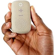 MEE Audio goSPKR Small Wearable Clip-on Bluetooth Speaker with IPX5 Water Resistance, Built-in Speakerphone with Microphone for Hands-Free Calls, Compact Design, Can Connect Up to 2 in Stereo Beige