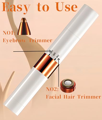 Image of Eyebrow Trimmer & Flawless Facial Hair Remover for Women - Gentle Dual Head Design for Brows, Lip, Chin, Cheeks