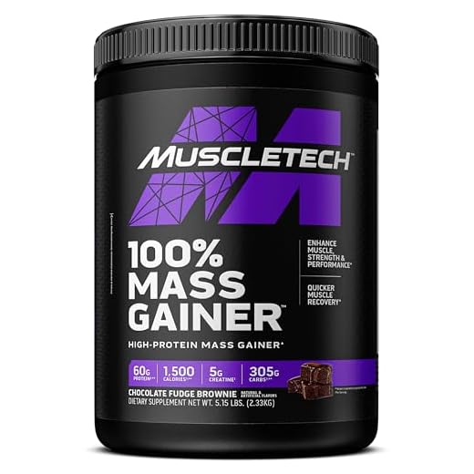 Mass Gainer | MuscleTech 100% Mass Gainer Protein Powder | Protein Powder for Muscle Gain | Whey Protein + Muscle Builder | Weight Gainer Protein Powder | Creatine Supplements | Chocolate, 5.15 lbs