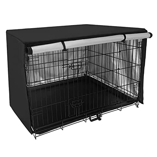 Cage Covers for Dog Kennels, Durable Waterproof Pet Cage Cover for Dogs, Heavy Duty Oxford Fabric Dog Covered Kennel 24…