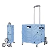 Carrito de la compra plegable con tapa, caja portátil con capacidad de carga de 50 kg, ruedas giratorias de 360° y asa telescópica para un fácil transporte