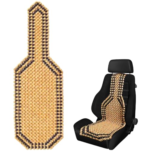 Peosaard Bead Seat Cover, Beaded Car Seat Cover, Natural Wood Beaded, Cool Refreshing Back Massaging Comfort Cushion Mat, Universal for Car Truck on Summer, Massager for Vehicle