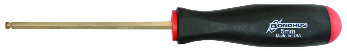Bondhus 38672 8 mm extremo de bola destornillador hexagonal punta con GoldGuard acabado, 162 mm, 2 piezas