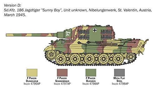 Italeri 15770 1:56 Dt. Sd.Kfz.186 Jagdtiger-Modellbau, Bausatz, Standmodellbau, Basteln, Hobby, Kleben, Plastikbausatz… – Bild 7