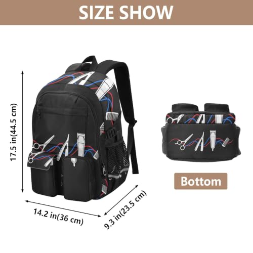 Mochila para laptop juvenil protege tu ordenador con estilo retro de barbería 3