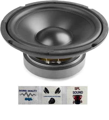 KIT-Set FÜR Fenton 902.208 WPP20 1 Tieftöner-Lautsprecher 20 cm 200 mm 8 Durchmesser 100 Watt rms 200 Watt max 8 Ohm Empfindlichkeit 90 db Gummiaufhängung, 1 Stück + 3 kostenlose Aufkleber