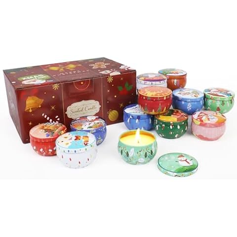 12 PCS Christmas Scented Candle Gift Set Cover