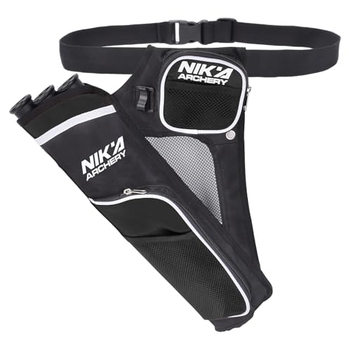 SHENG-RUI Archery Arrow Quiver Holder Left Hand,3-Tubes Hip Quiver Arrow Bag with Adjustable Belt for Youth & Adults Arrows Hunting Target Practicing