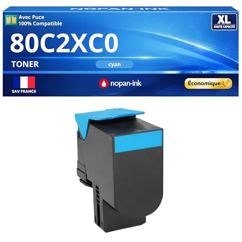 Toner compatible Lexmark 80C2XC0 cyan pour remplacer votre cartouche vide CX510