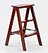 Kryty Stołek Do Wspinaczki, Stołki Schodowe, 3-Stopniowy Drewniany Stołek Drabinkowy Składany Stołek Z Litego Drewna 2 Kolory, 39X18X71Cm/Czerwony (Czerwony)