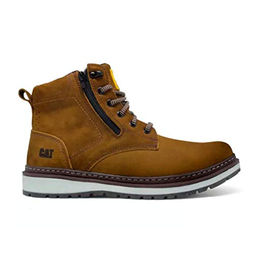 Botina Bota Couro Zíper Lateral Casual Marrom Claro (43)