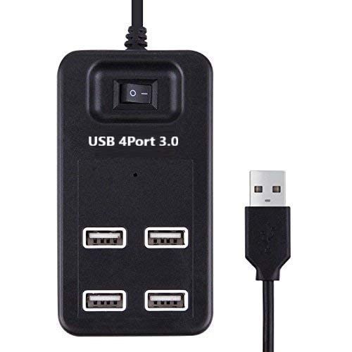 Image of Hi-Speed 4 Port USB Hub Adapter for Charging + High Speed Data Transfer + USB Extension Ports,1 TBPS Support for Windows, Mac OS & Linux, PC Desktop Laptop MacBook (Black /White)