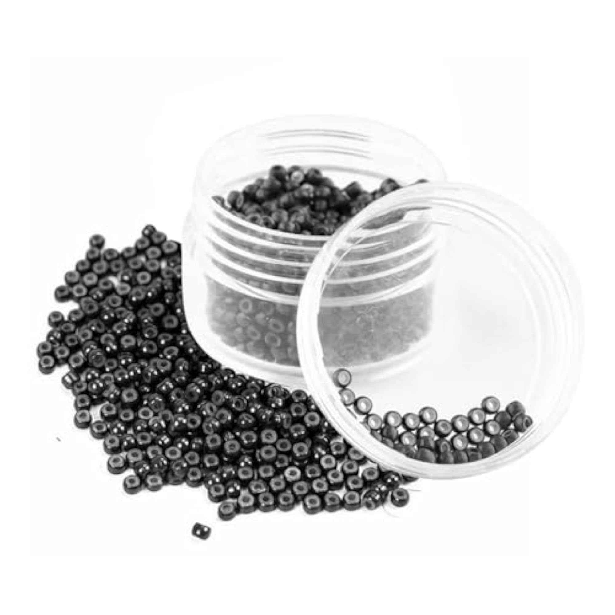 Black Nano Rings for Hair Extension, Aluminum with Silicone