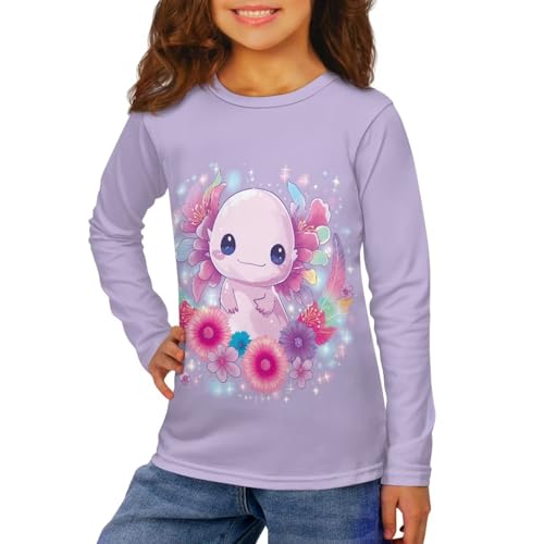 Image of Girls Long Sleeve T Shirt Cute Cartoon Crewneck Shirt for Kids 3-16Y Fall Winter Clothes