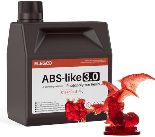 ELEGOO ABS-Like 3.0 3D Printer Resin Clear Red 2000g
