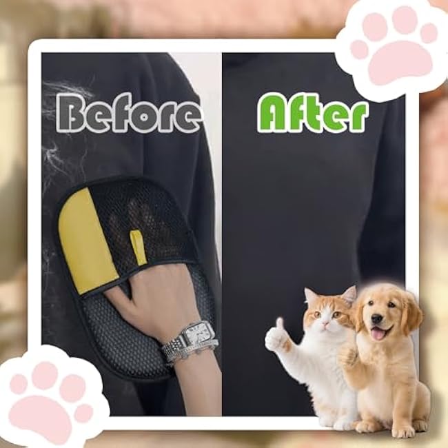Pet Hair Removal Glove £¬Powerful Electrostatic Pet Hair Remover for Cat Dog Hair£¬Washable and Reusable Cat Dog Hair Removal Gloves for Clothes Bed Sheets Sofas at Climbing Frames (1psc)-oMfeqaI1