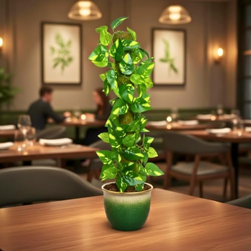 Image of fancymart Artificial Leaves Vine on Moss Stick 60 cm (Without Pot) | Decorative Indoor Plant for Home, Office, Cafe & Restaurant
