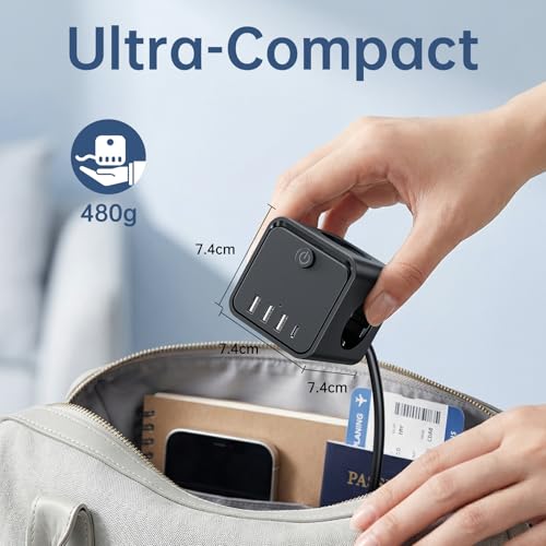 Miniatura 5 de Regleta Enchufes, 7 En 1 Enchufes Con Usb De Pared 3 Tomas, Con Interruptor Cable 2m Regleta Con Usb Ideal Para Sala De Estar Oficina Dormitorio