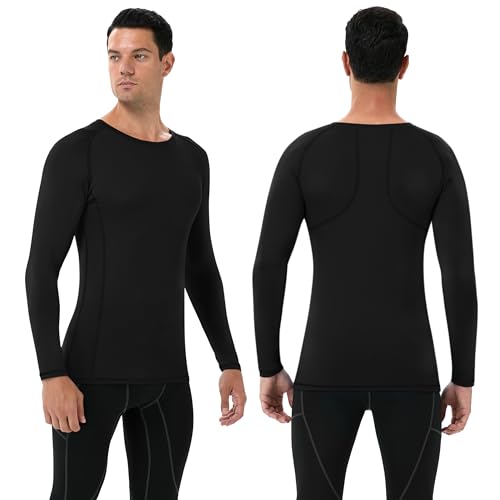 Runhit Men's Compression Long-Sleeve T-Shirt Athletic Compression Base Layer Cool Dry Workout Shirts Sports Running Tops2