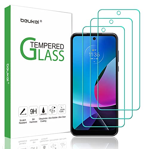 beukei (3 Pack) Compatible for Motorola Moto G Play (2023) Screen Protector Tempered Glass, Touch Sensitive,Case Friendly, 9H Hardness