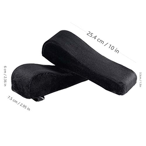 Chair Armrest Pads, Office Chair Armrest Pads with Ergonomic Memory Foam Comfortable Elbow Pillows for Office Chair Arm Support Forearm Pressure Relief Soft Cushion Anti-Slip Bottom (Black) - Thumbnail 7