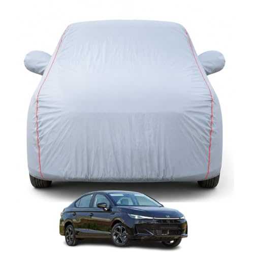 Image of Premium Car Cover for City 2020-2026 Models | Waterproof, UV & Dust Protection | Mirror & Antenna Pocket | Triple Stitched, Soft Inner Lining, Belt & Buckle (Dark Grey)