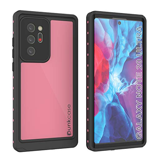 Punkcase Note 20 Ultra Waterproof Case [StudStar Series] [Slim Fit] [IP68 Certified] [Shockproof] [Dirtproof] [Snowproof] Armor Cover for Samsung Galaxy Note20 Ultra (6.9") (2020) [Pink]