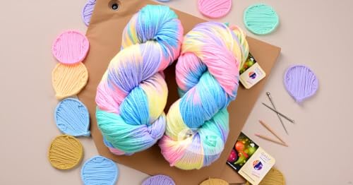 Image of M.G ENTERPRISE Glow Knitting Yarn Wool, Icey Pink 200 GMS Woolen Crochet Yarn Thread. Best Used with Knitting Needles, Crochet Needles-YK Art-CJB