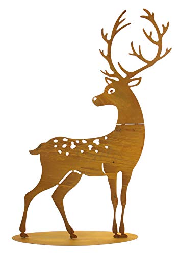 Preisvergleich Produktbild FRANK FLECHTWAREN Metall-Hirsch Rost, groß