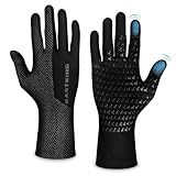 KastKing Grip Logic Full Finger Compression Glove Liners,Micro-Seam Construction,Touch Screen Fishing Gloves for Men & Women,4-Way Stretch Lightweight Winter Gloves for Outdoor Activities,Black,L