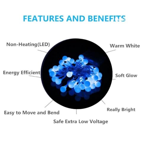 Image of MoonlitDreams 12M 36LED Milky Ball LED Curtain String Lights - Pooja Mandir Decoration Ball Fairy Lights for Window, Festival, Diwali, Christmas, Wedding, Party & Home Decoration