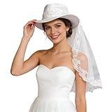 MODSGUE Sombrero de vaquero para mujer, color blanco, para novias, invitadas a la boda, sombrero de vaquera, sombrero de foto, disfraz de vaquero, verano, básico, mujer, sombrero de ala ancha