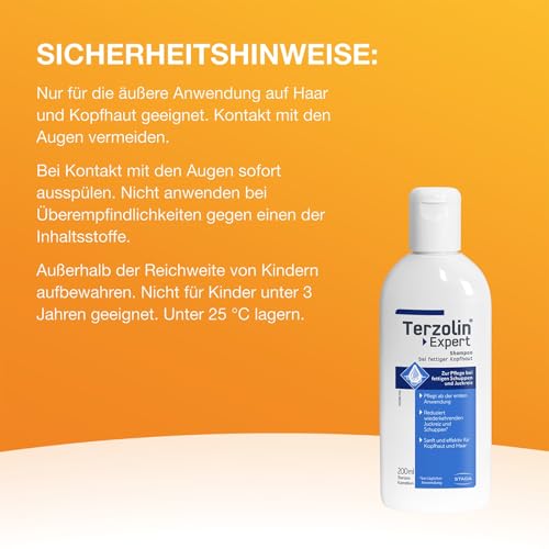 Terzolin® Expert Schuppen-Shampoo bei fettiger Kopfhaut, Juckreiz und Schuppen. Reduziert den Schuppenpilz und versorgt die Kopfhaut mit Feuchtigkeit, 200 ml