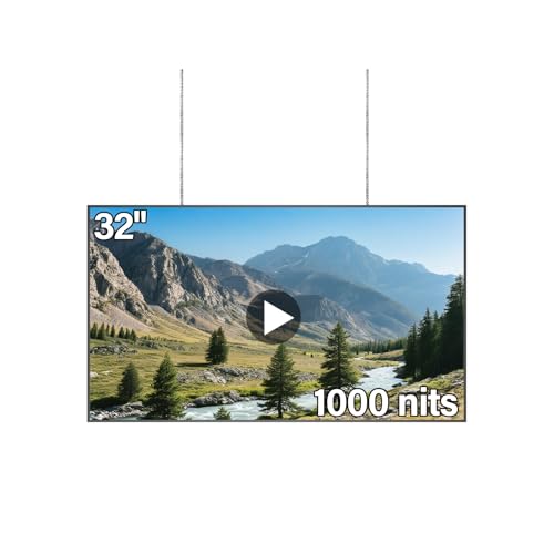 Image of 32inch Digital Signage, 1000nits High Brightness Advertising Display, Slim Fit Frameless LCD Monitor, CMS Remote Publishing, 24 /7 Operation, Smart Split Screen Play, HDMI /USB /WiFi /Android System