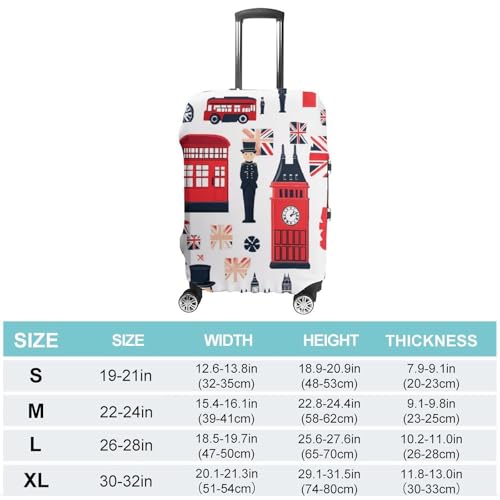England Symbols Print Luggage Cover Suitcase Protector Travel Baggage Covers for Men Women S2
